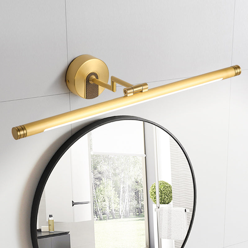Swingable Metal Tubular Vanity Light Vintage LED Wall Sconce Light Fixture for Bath