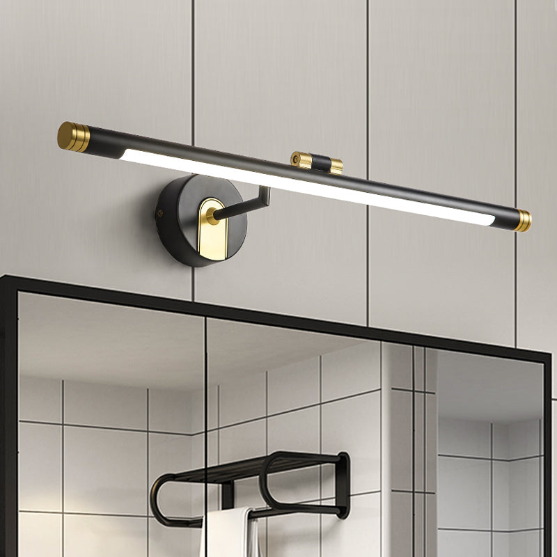 Swingable Metal Tubular Vanity Light Vintage LED Wall Sconce Light Fixture for Bath