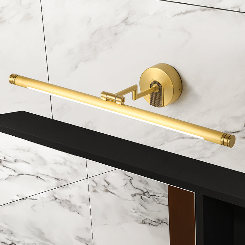 Swingable Metal Tubular Vanity Light Vintage LED Wall Sconce Light Fixture for Bath