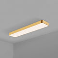 Gold Finish Rectangle Ceiling Lamp Simple Style Metal LED Flush Mount Light for Office