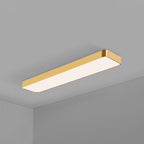 Gold Finish Rectangle Ceiling Lamp Simple Style Metal LED Flush Mount Light for Office