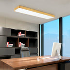 Gold Finish Rectangle Ceiling Lamp Simple Style Metal LED Flush Mount Light for Office