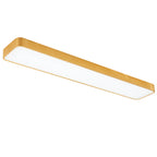 Gold Finish Rectangle Ceiling Lamp Simple Style Metal LED Flush Mount Light for Office