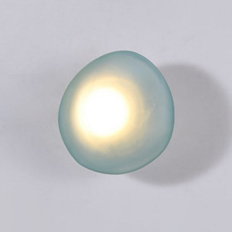 Frosted Glass Cobblestone Wall Sconce Art Deco 1-Light Wall Mount Light for Living Room