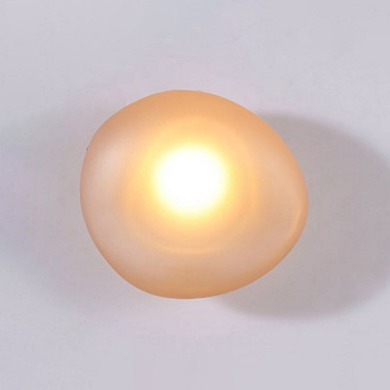 Frosted Glass Cobblestone Wall Sconce Art Deco 1-Light Wall Mount Light for Living Room