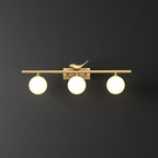Ball Bathroom Vanity Sconce Opal Glass Postmodern Wall Light with Bird Decor in Brass