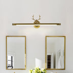 Rustic Antler Wall Lamp Metal Rotatable LED Tube Vanity Light Fixture for Bathroom