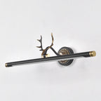 Rustic Antler Wall Lamp Metal Rotatable LED Tube Vanity Light Fixture for Bathroom