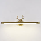 Rustic Antler Wall Lamp Metal Rotatable LED Tube Vanity Light Fixture for Bathroom