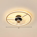 Remote Control Rectangular Ceiling Fan Lamp Contemporary Acrylic Living Room LED Semi Flush Light with 7-Blade