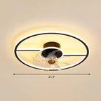 Remote Control Rectangular Ceiling Fan Lamp Contemporary Acrylic Living Room LED Semi Flush Light with 7-Blade