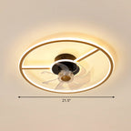 Remote Control Rectangular Ceiling Fan Lamp Contemporary Acrylic Living Room LED Semi Flush Light with 7-Blade