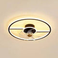 Remote Control Rectangular Ceiling Fan Lamp Contemporary Acrylic Living Room LED Semi Flush Light with 7-Blade