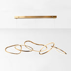Metal 5-Ring Island Lighting Minimalist Golden LED Hanging Light for Dining Room