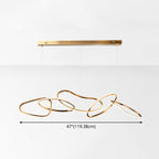 Metal 5-Ring Island Lighting Minimalist Golden LED Hanging Light for Dining Room