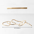 Metal 5-Ring Island Lighting Minimalist Golden LED Hanging Light for Dining Room