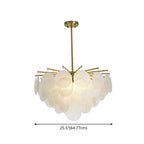 Tiered Discs Suspension Lighting Modern Dining Room Ceiling Chandelier in Brass-White
