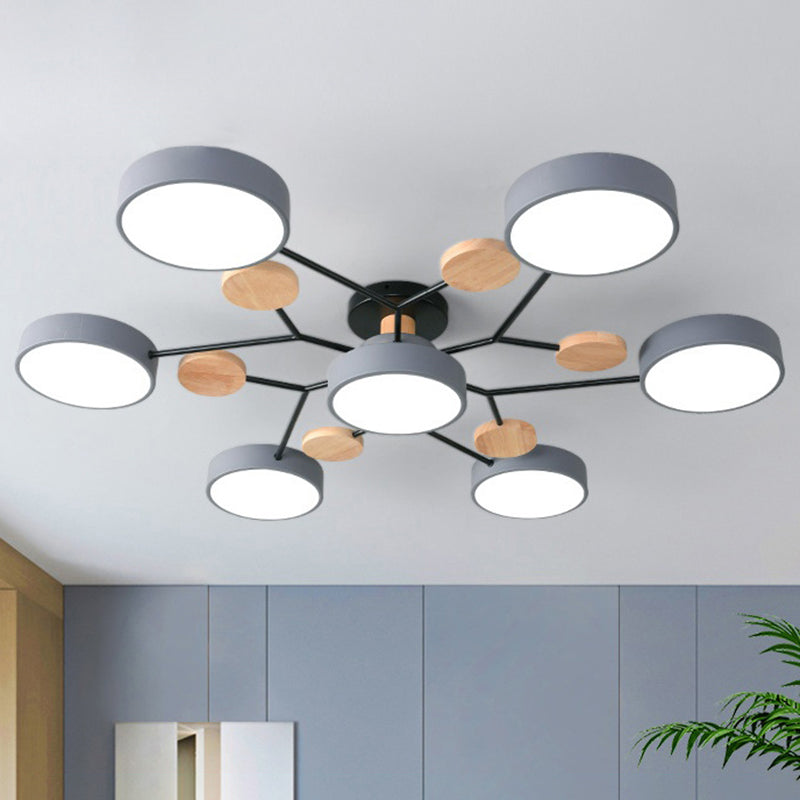 Sputnik Semi Flush Mount Light Macaron LED Acrylic Semi-Flush Mount Ceiling Fixture