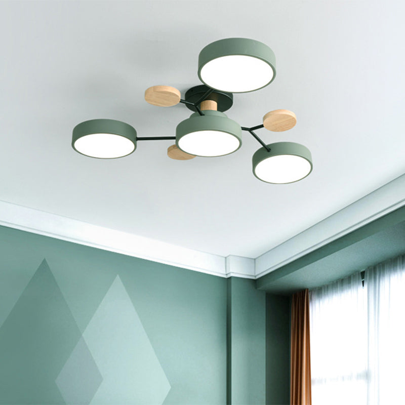 Sputnik Semi Flush Mount Light Macaron LED Acrylic Semi-Flush Mount Ceiling Fixture