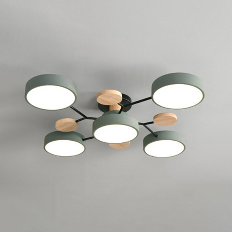 Sputnik Semi Flush Mount Light Macaron LED Acrylic Semi-Flush Mount Ceiling Fixture