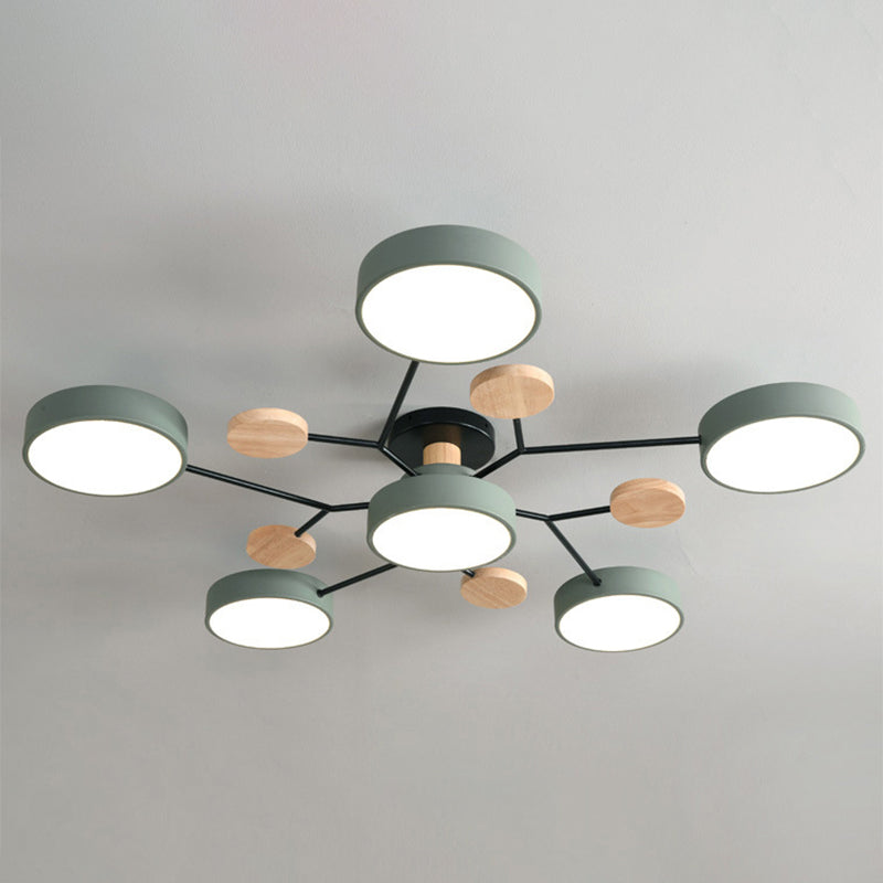Sputnik Semi Flush Mount Light Macaron LED Acrylic Semi-Flush Mount Ceiling Fixture