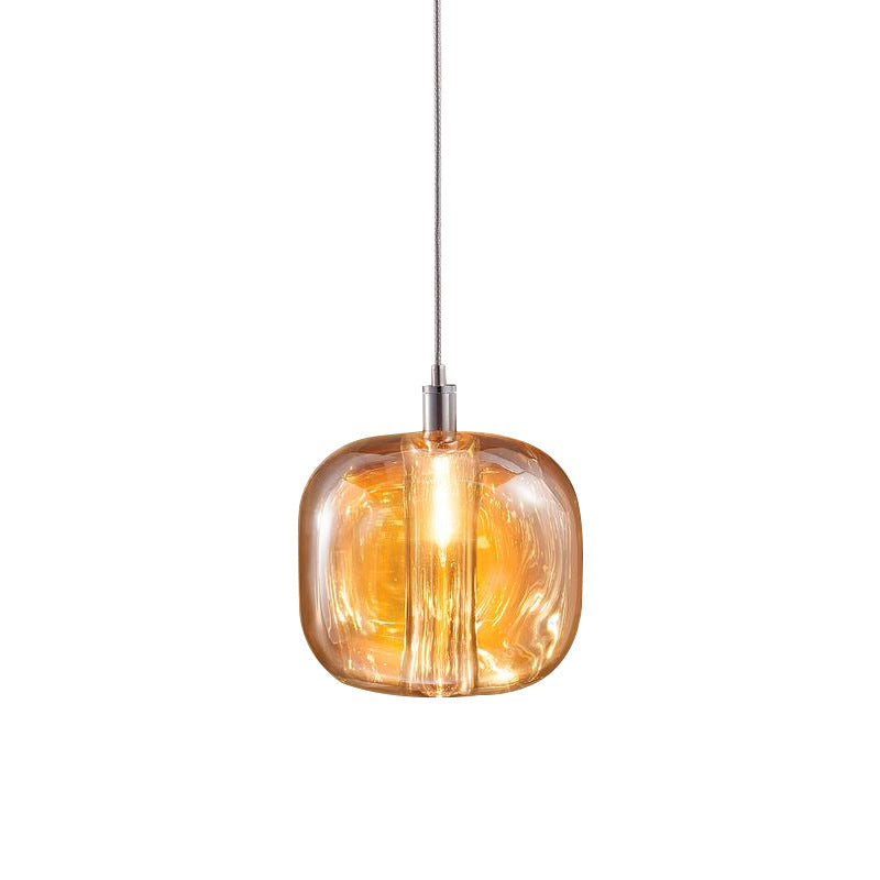 Postmodern Blown Glass Shade Ceiling Hanging Pendant Commercial Store LED Pendant Light