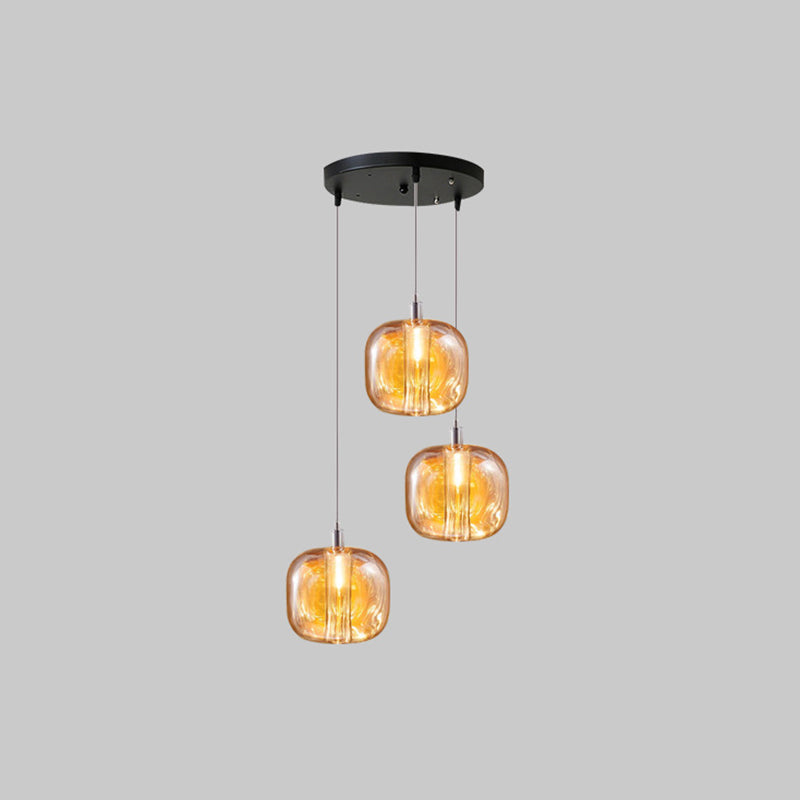 Postmodern Blown Glass Shade Ceiling Hanging Pendant Commercial Store LED Pendant Light