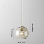 Cognac Glass Pendant Light Modern Minimalist 1-Light Pendant Lighting For Dining Room Table