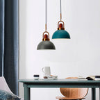 1-Light Bowl Pendant Lamp Nordic Macarons Style Metal Restaurant Hanging Lamp