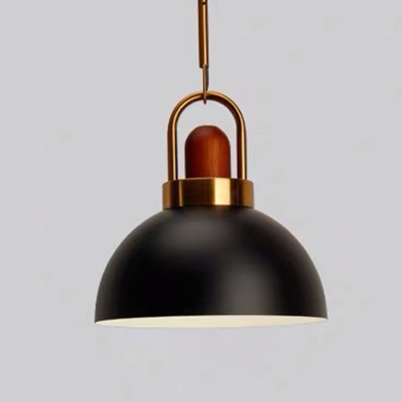 1-Light Bowl Pendant Lamp Nordic Macarons Style Metal Restaurant Hanging Lamp