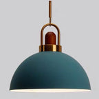 1-Light Bowl Pendant Lamp Nordic Macarons Style Metal Restaurant Hanging Lamp