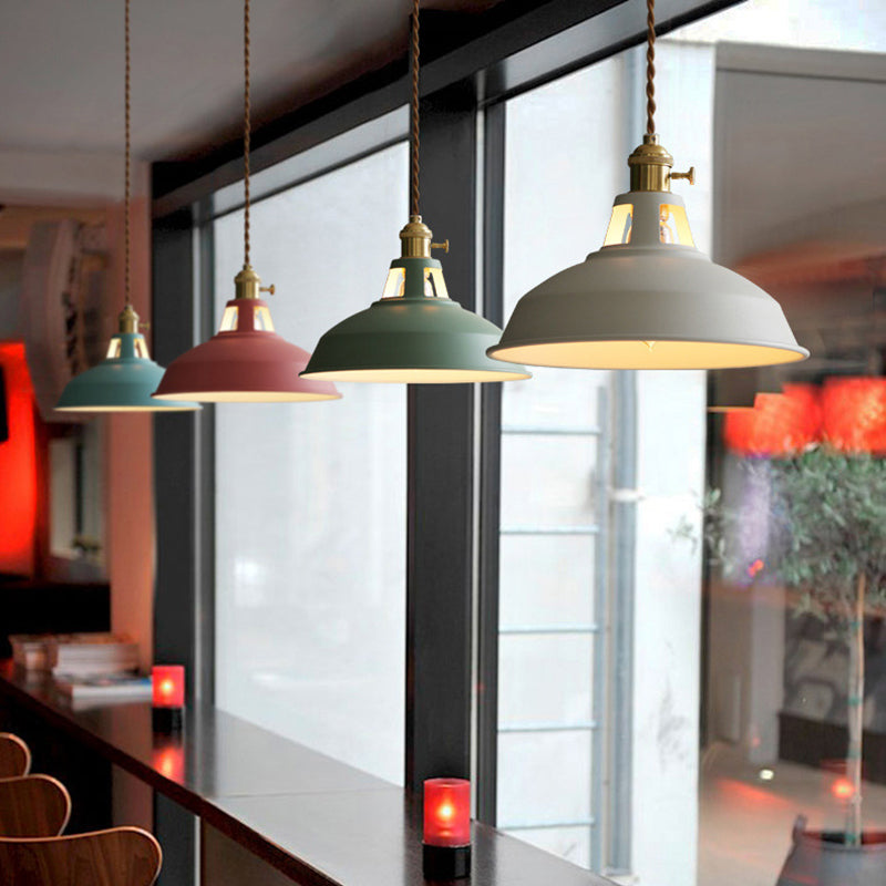 Industrial Macarons Barn Shade Pendant Light Metal 1-Light Pendant Lighting for Restaurant