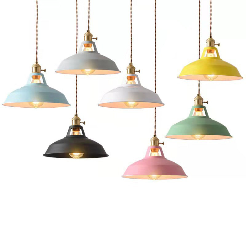 Industrial Macarons Barn Shade Pendant Light Metal 1-Light Pendant Lighting for Restaurant