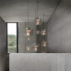 1 Light Globe Pendant Lamp Modern Clear Double Glass Hanging Lamp for Living Room