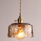 Vintage 1 Light Pendant Lamp Amber Alabaster Glass Pendant Lighting for Living Room