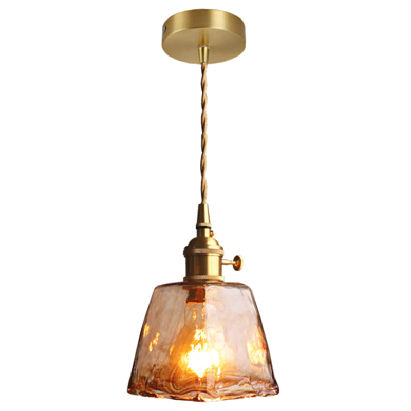 Vintage 1 Light Pendant Lamp Amber Alabaster Glass Pendant Lighting for Living Room
