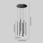 LED Sticks Pendant Lighting Minimalistic Metal Staircase Ceiling Suspension Lamp with Acrylic Shade