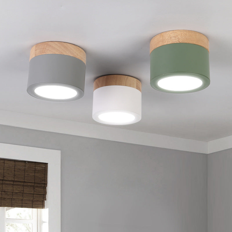 Cylinder Flush Mount Ceiling Fixture Nordic Style LED Metal Flush Ceiling Light Fixture