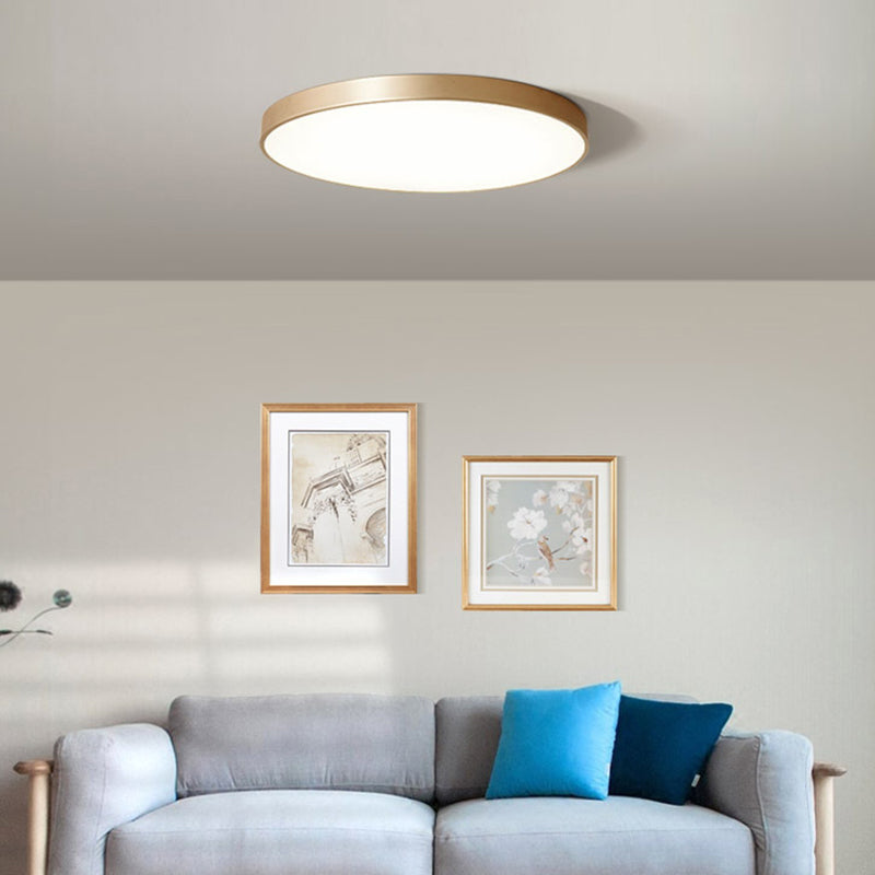 Gold Metal Circular Flush Mount Ceiling Lamp Modern Style LED Flush Mount Lighting for Bedroom