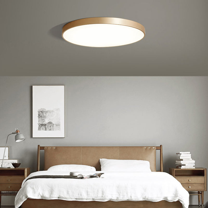 Gold Metal Circular Flush Mount Ceiling Lamp Modern Style LED Flush Mount Lighting for Bedroom