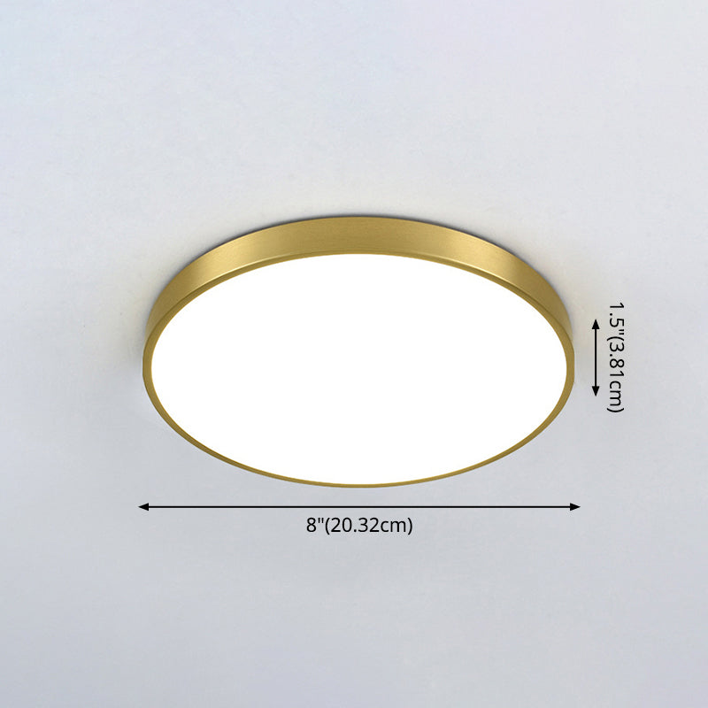 Gold Metal Circular Flush Mount Ceiling Lamp Modern Style LED Flush Mount Lighting for Bedroom