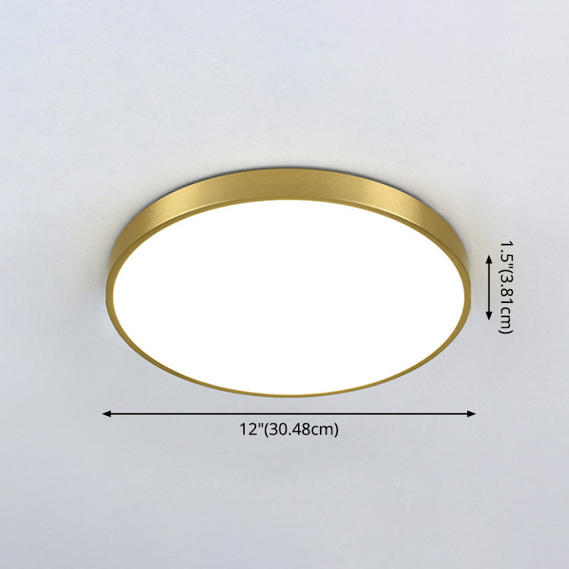 Gold Metal Circular Flush Mount Ceiling Lamp Modern Style LED Flush Mount Lighting for Bedroom