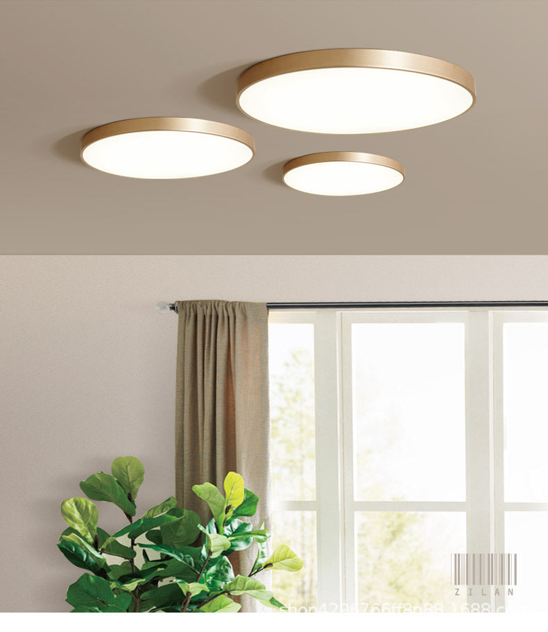 Gold Metal Circular Flush Mount Ceiling Lamp Modern Style LED Flush Mount Lighting for Bedroom