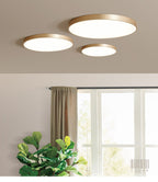 Gold Metal Circular Flush Mount Ceiling Lamp Modern Style LED Flush Mount Lighting for Bedroom