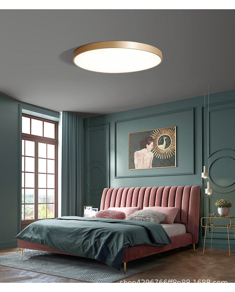 Gold Metal Circular Flush Mount Ceiling Lamp Modern Style LED Flush Mount Lighting for Bedroom