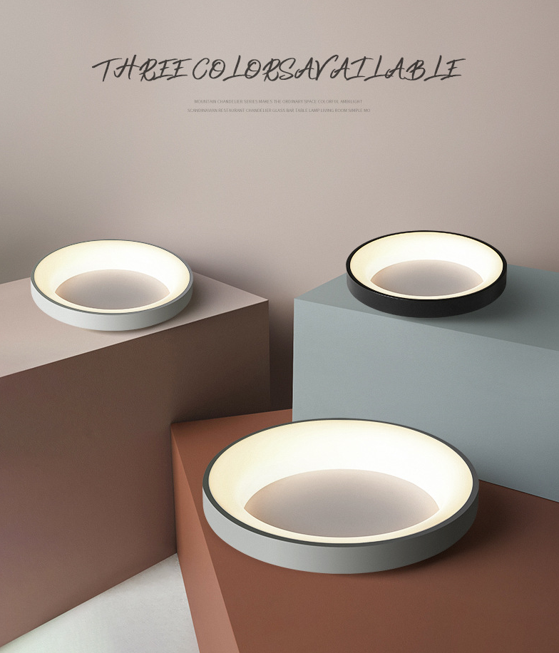 Metal Circular Flush Mount Ceiling Lamp Nordic Style LED Flush Mount Lighting for Bedroom