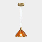 Icy Clear Glass Shade Hanging Lamp 1 Light Tiffany-Style Pendant Light Fixture for Bedroom