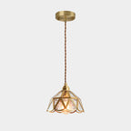 Icy Clear Glass Shade Hanging Lamp 1 Light Tiffany-Style Pendant Light Fixture for Bedroom