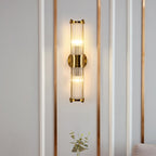 Indoor Lighting Wall Mount Lamp 2 Heads Crystal LED Bathroom Vanity Lights in Gold Finish