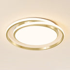 Simple Style Round Ceiling Lamp Acrylic LED Bedroom Flush Mount Light Fixture in Brushed Gold